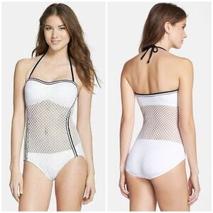 Robin Picone Cameron Crochet Mesh One Piece Bathing Suit Size 10